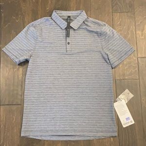 NWT Lululemon grey striped polo